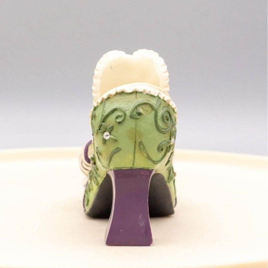 Home Interiors Shoe Figurine With Rhinestones Green and Purple