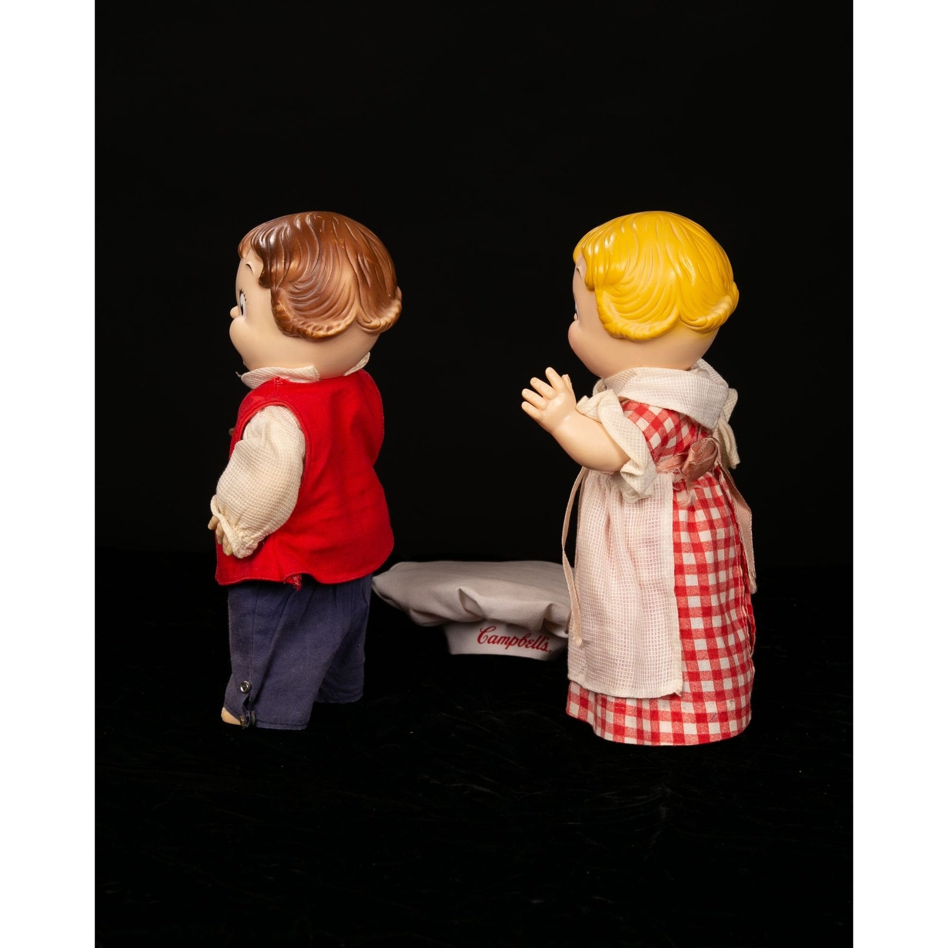 Vintage Campbell Soup Kids Vinyl Dolls Boy and Girl Set of 2