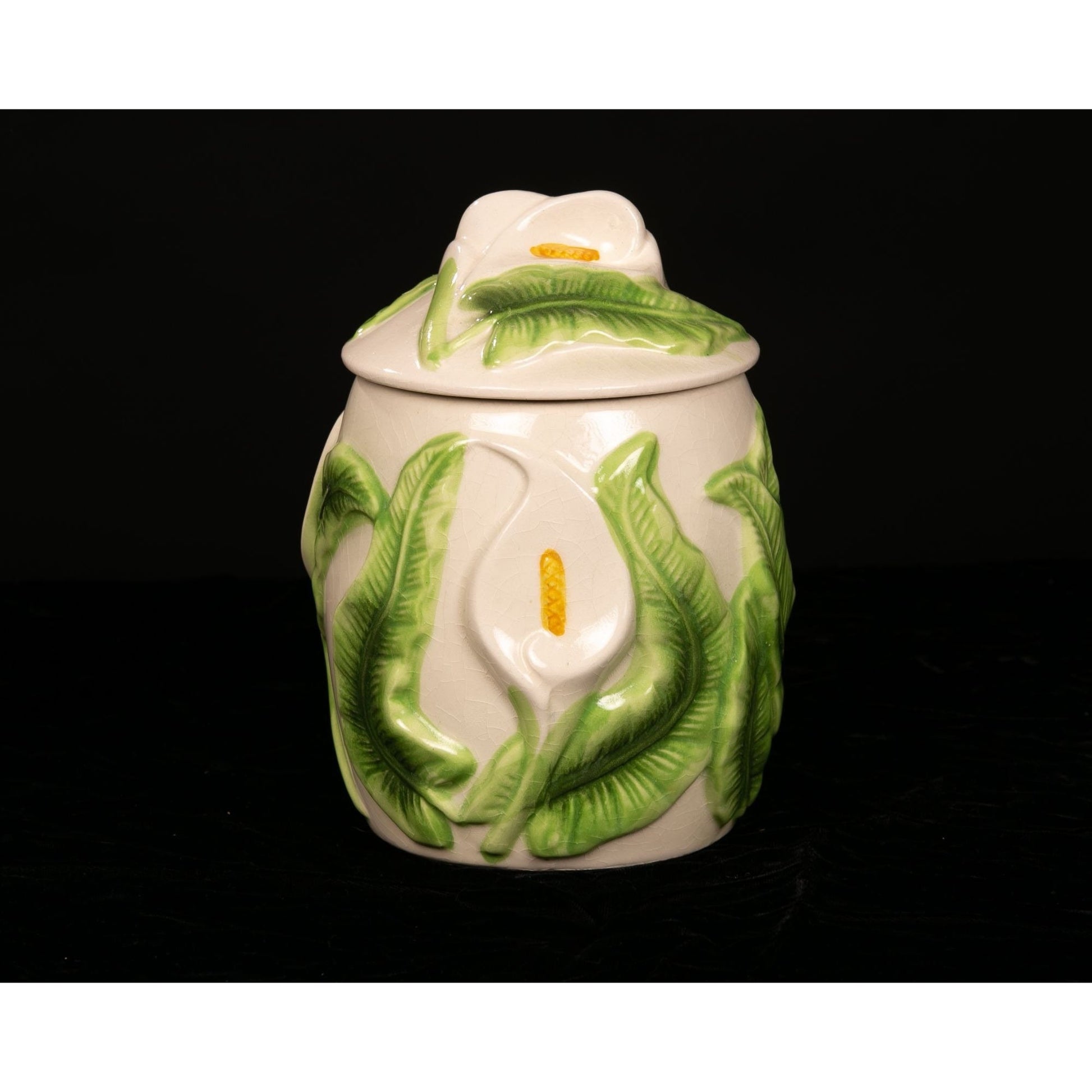 Vintage Ceramica Primavera Italy Lily Biscotti Cookie Jar AS IS