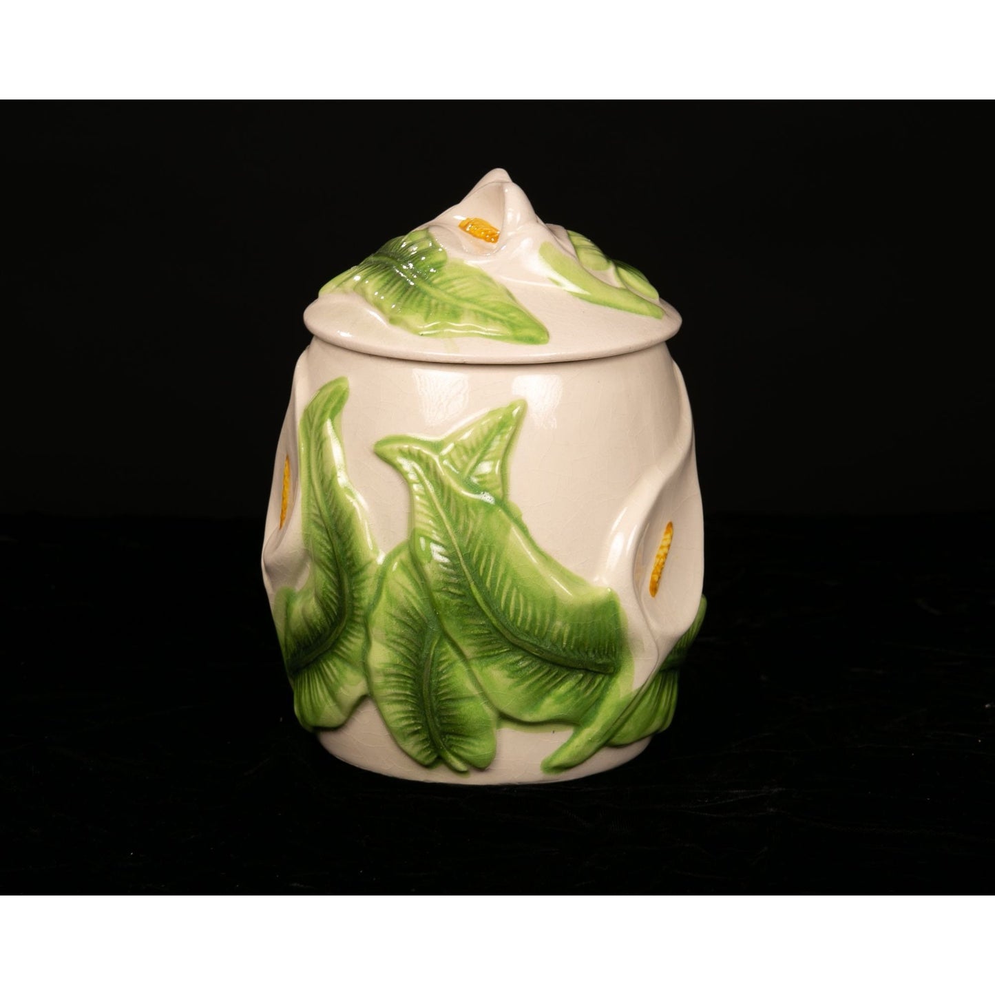 Vintage Ceramica Primavera Italy Lily Biscotti Cookie Jar AS IS