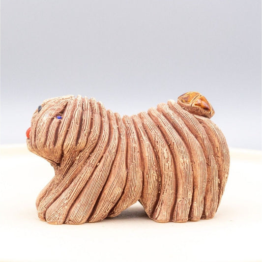 Vintage Komondor Sheep Dog Figurine Signed Ceramic