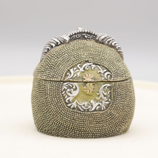 Vintage Beaded Purse Figural Trinket Box with Lid Resin