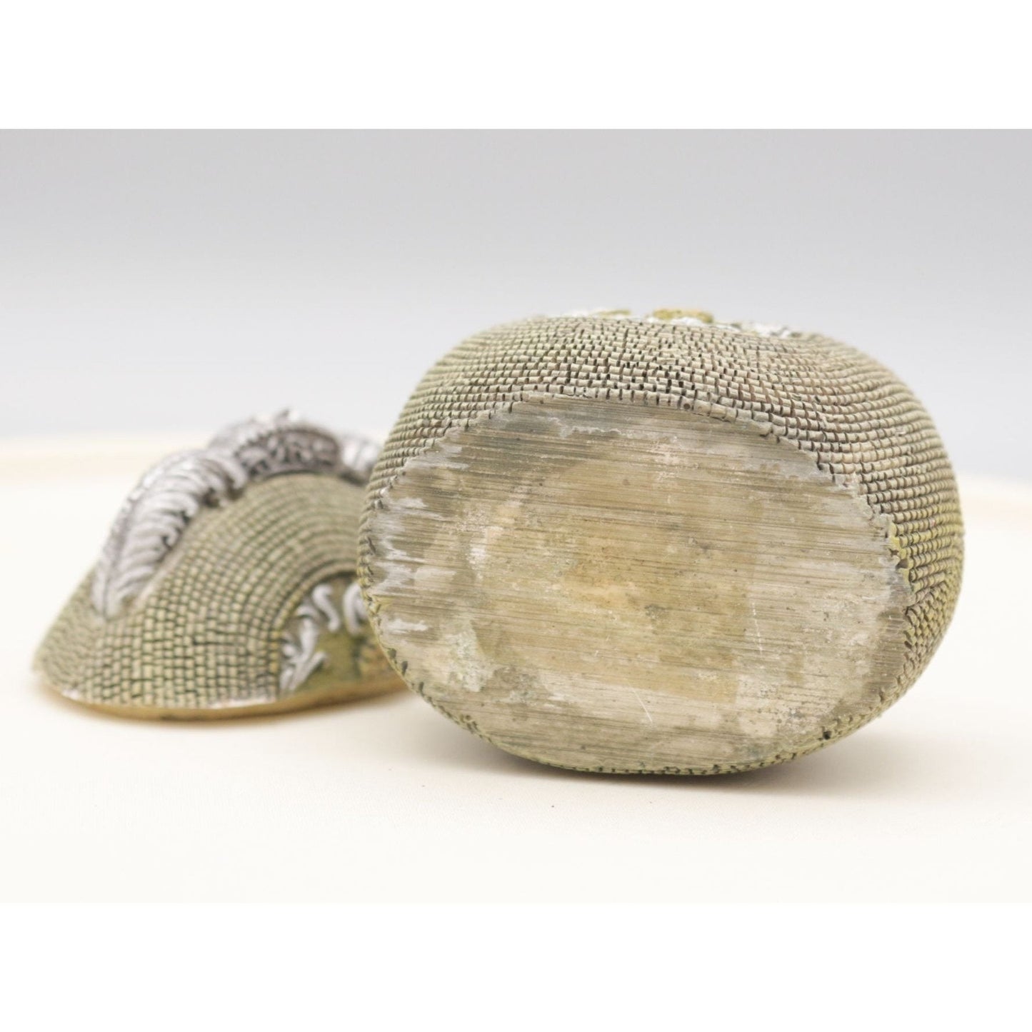 Vintage Beaded Purse Figural Trinket Box with Lid Resin