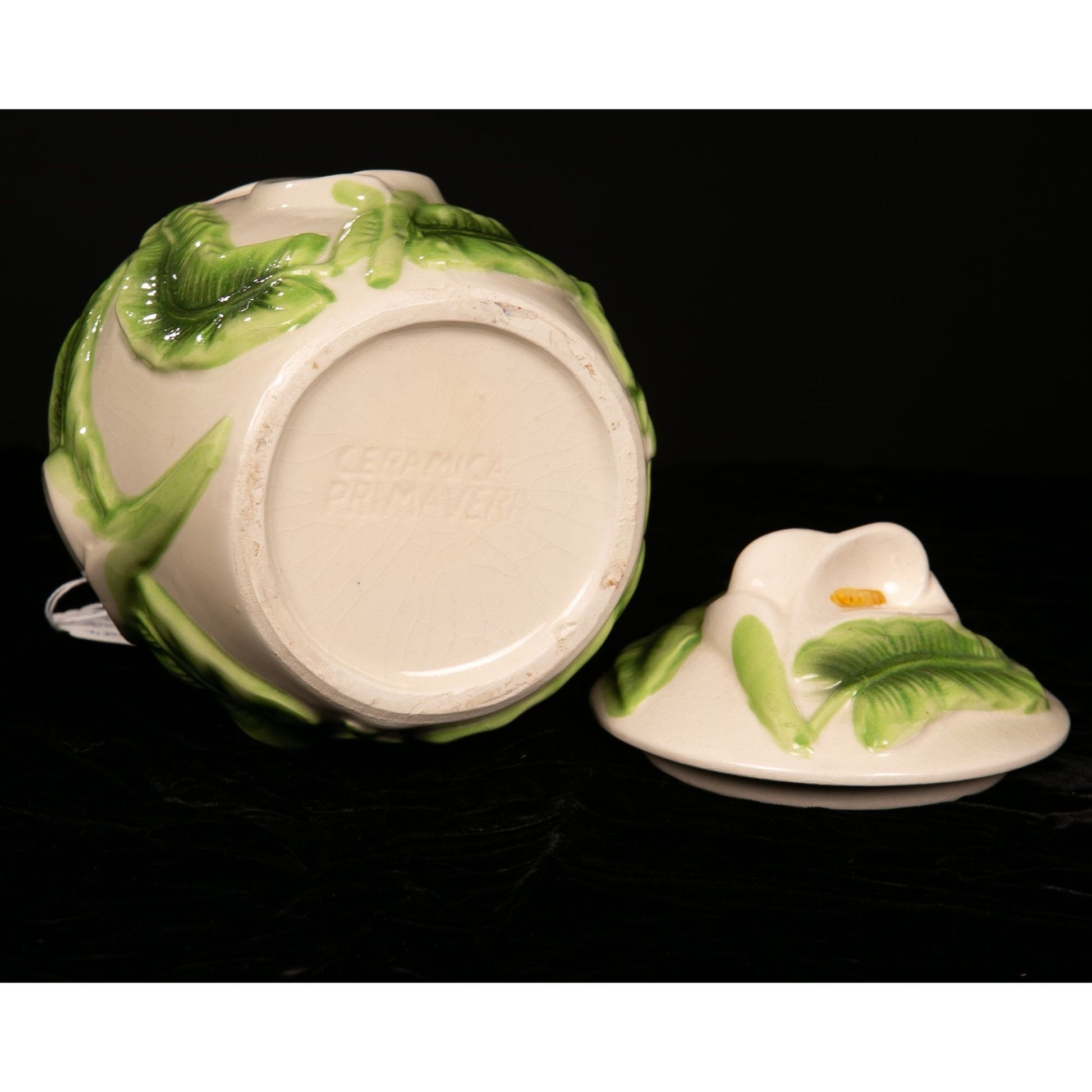 Vintage Ceramica Primavera Italy Lily Biscotti Cookie Jar AS IS