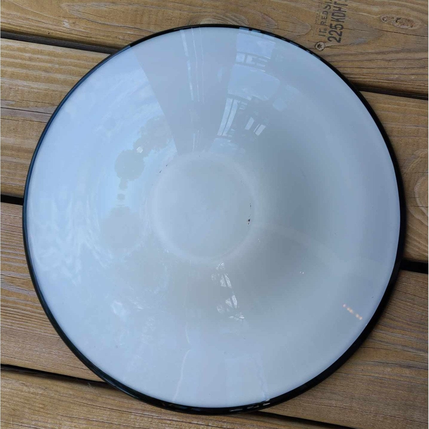 Vintage Large Art Glass Blown Glass Console Bowl Centerpiece Dolphin Motif Heavy