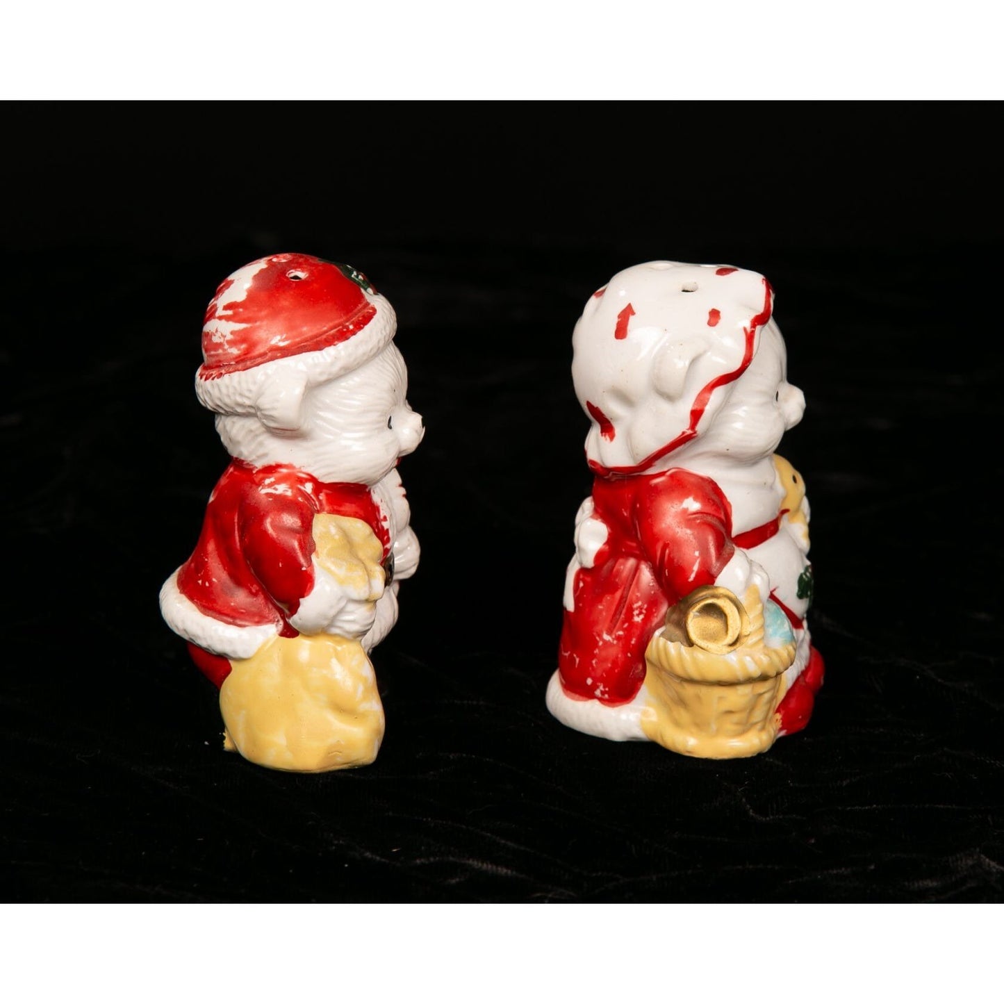 Vintage Christmas Salt and Pepper Shaker Set Mr. and Mrs. Claus Bears
