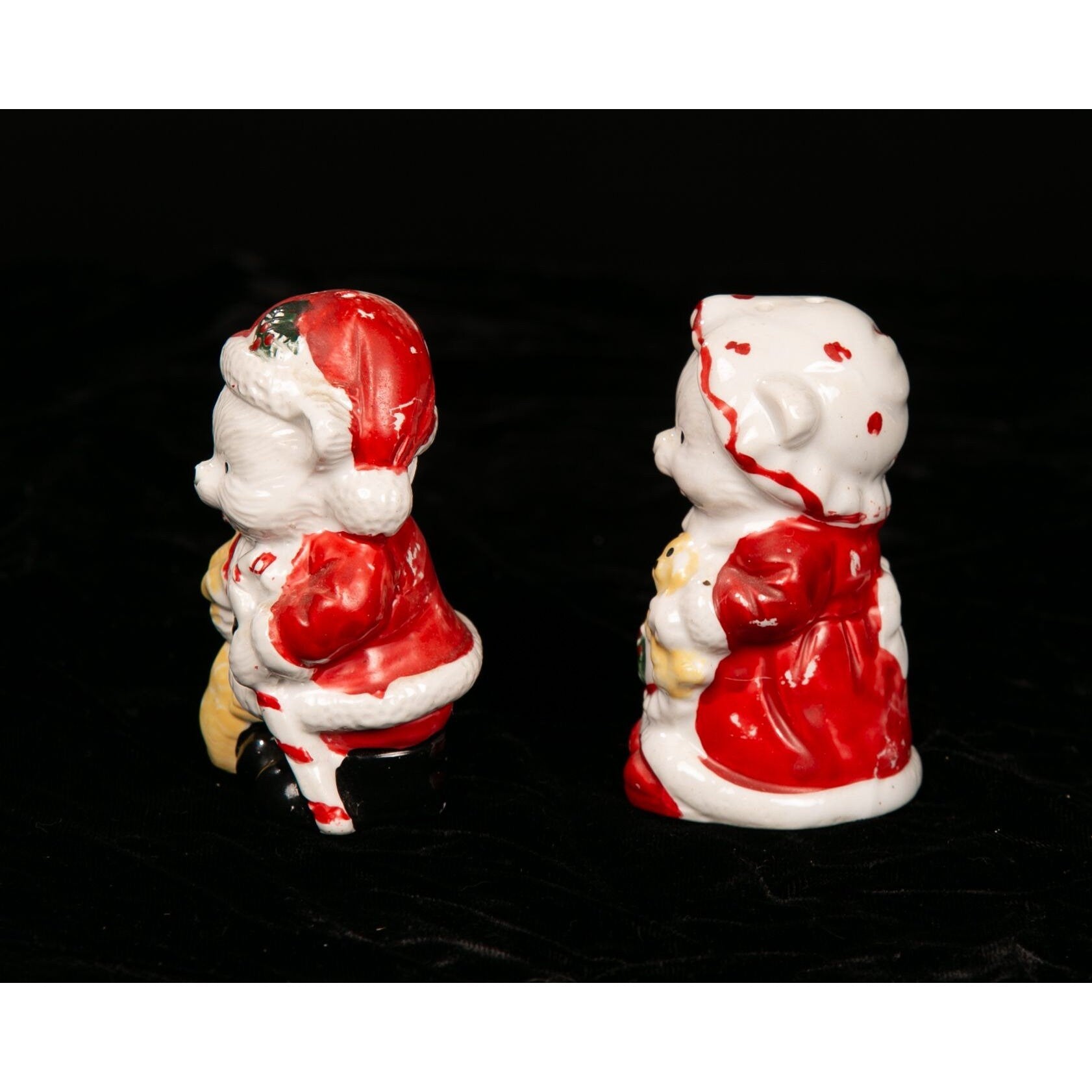 Vintage Christmas Salt and Pepper Shaker Set Mr. and Mrs. Claus Bears