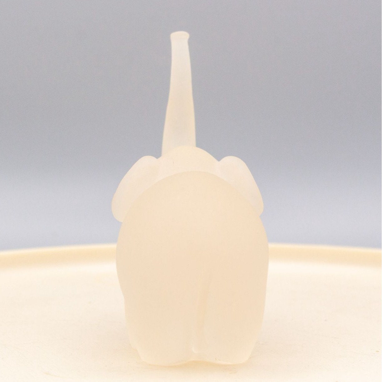 Vintage Frosted Lucite Elephant Figurine Signed AH