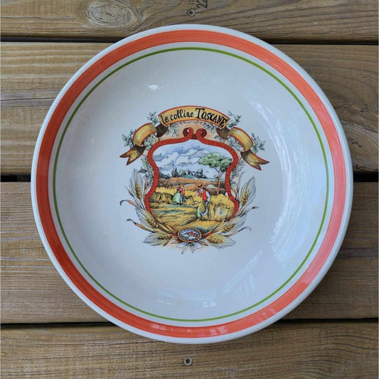 Vintage Tre Ci Himark Ceramic Pasta Serving Bowl 11" Italy Le Colline Toscane