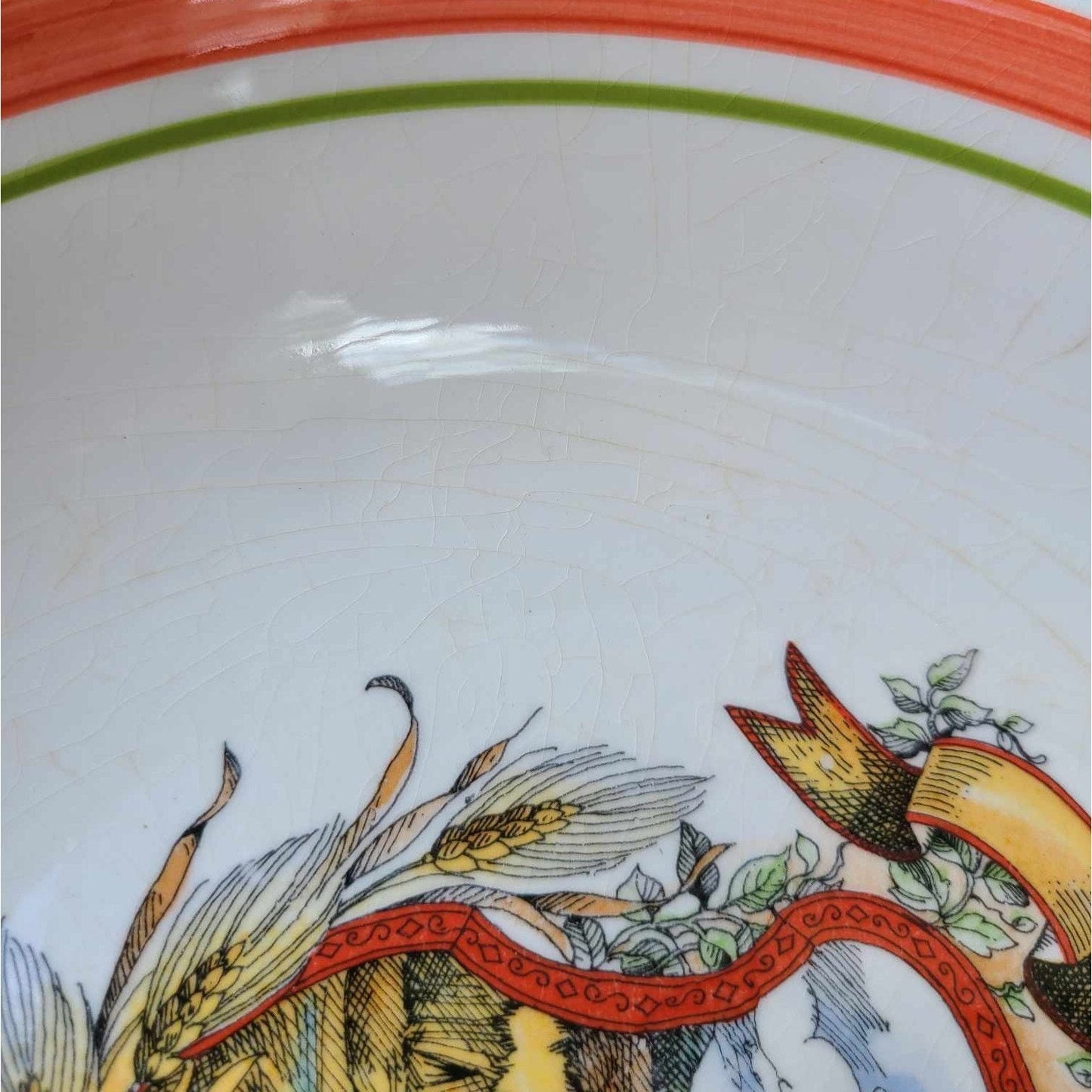 Vintage Tre Ci Himark Ceramic Pasta Serving Bowl 11" Italy Le Colline Toscane