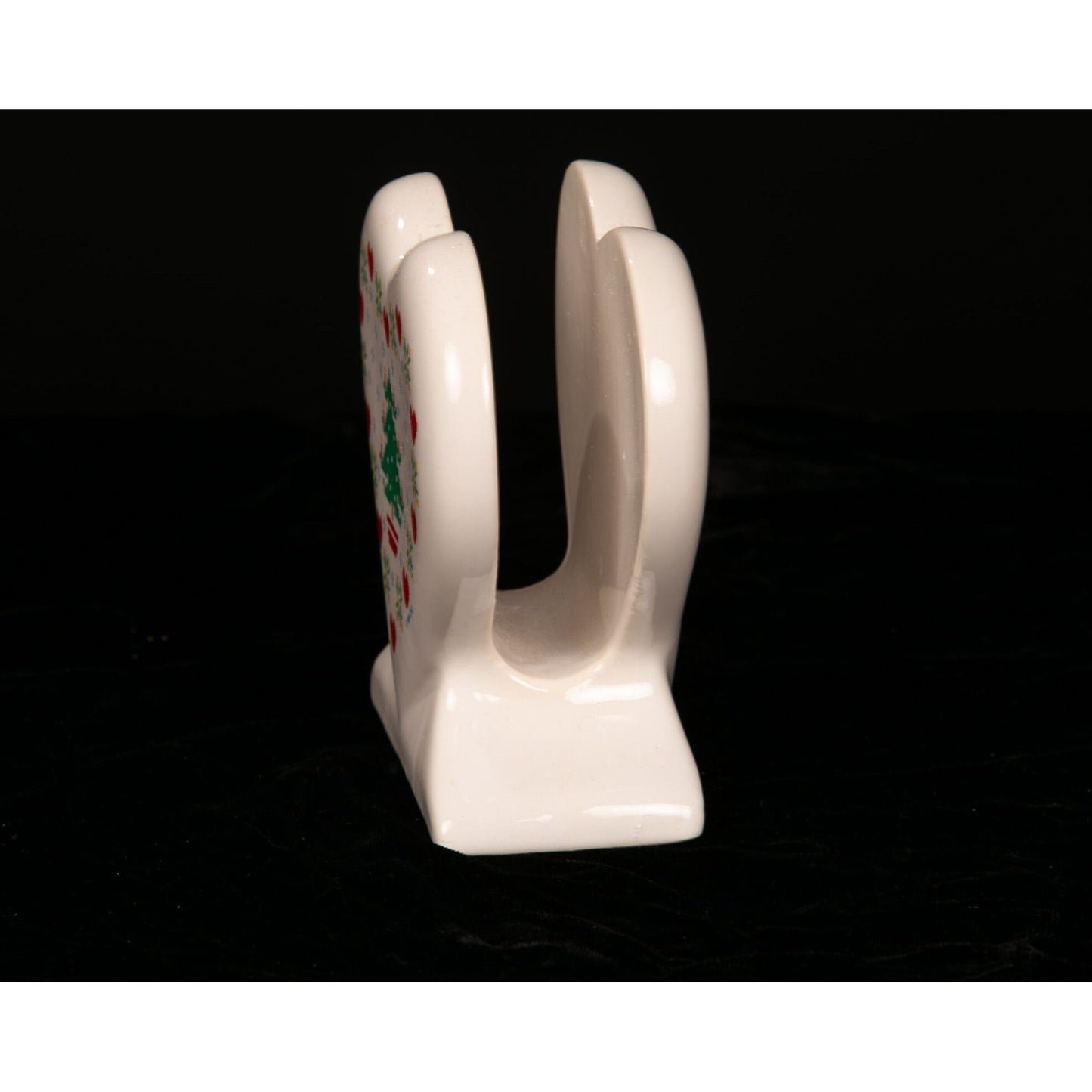 Vintage 1984 Treasure Craft Homespun Christmas Napkin Holder Ceramic