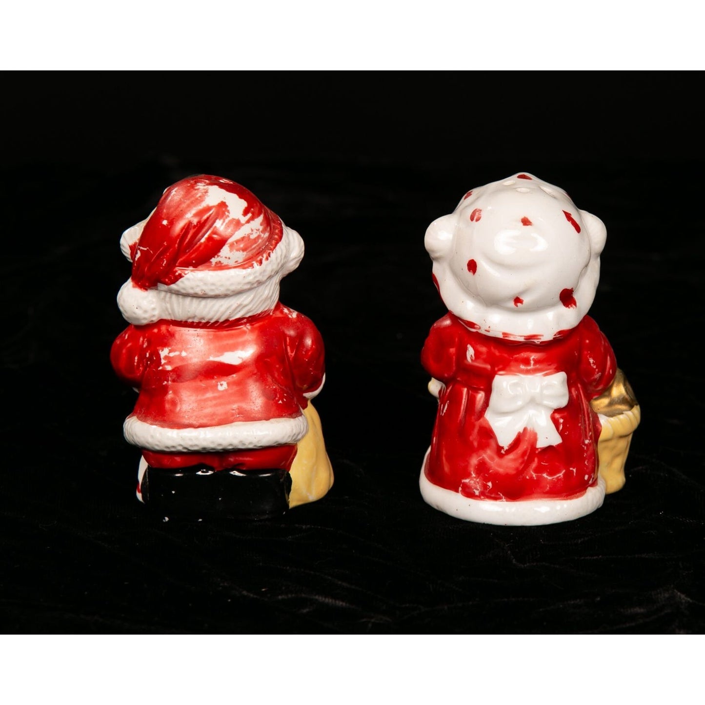 Vintage Christmas Salt and Pepper Shaker Set Mr. and Mrs. Claus Bears