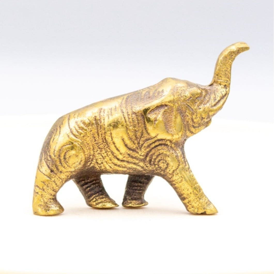 Vintage Solid Brass Elephant Figurine Small