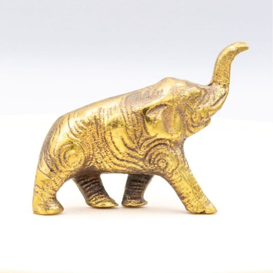 Vintage Solid Brass Elephant Figurine Small