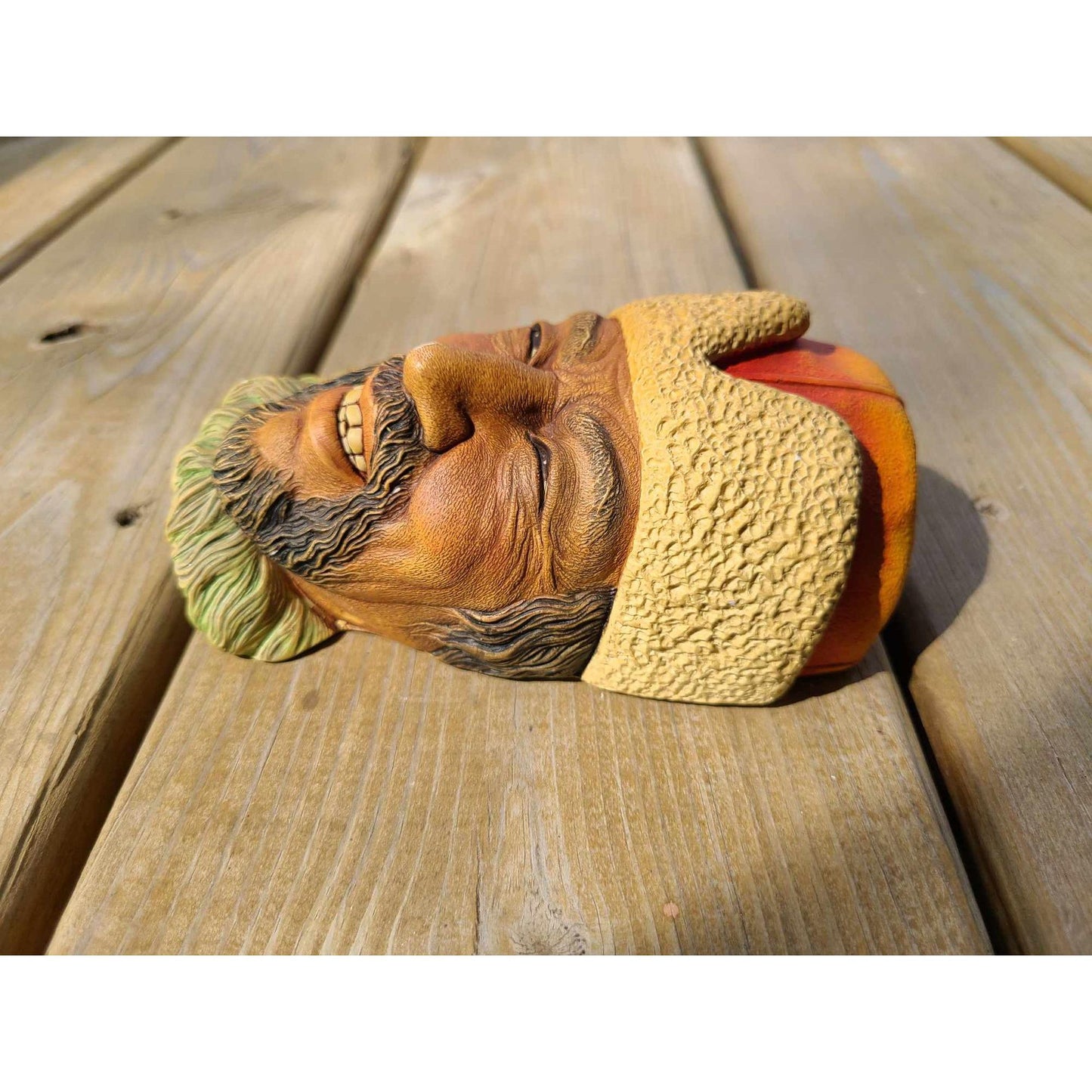 Vintage 1966 Himalayan Bossons Head Chalkware Wall Art England Hand Painted