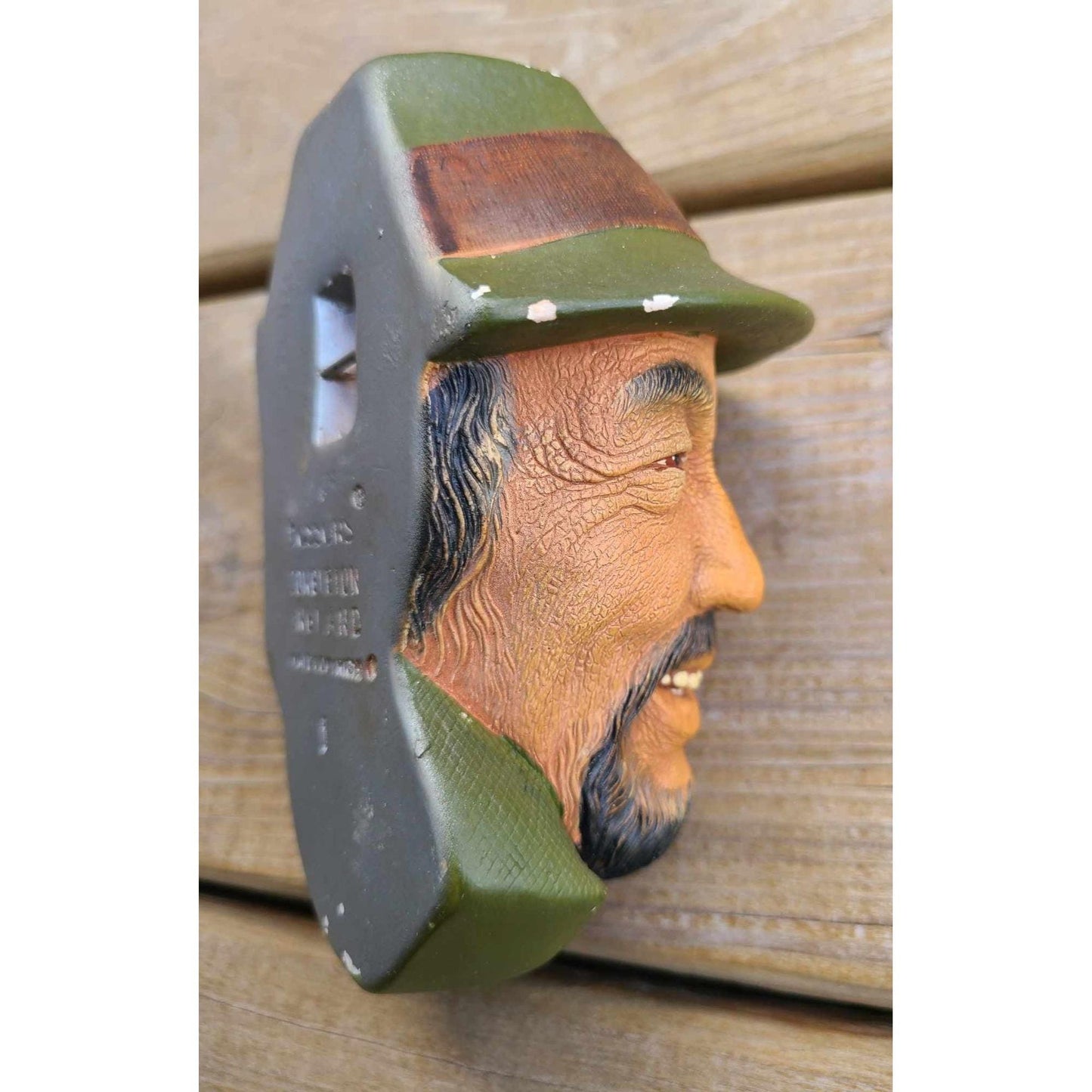 VIntage 1959 Bossons Tibetan Man Chalkware Wall Hanging Congleton England Hand Painted