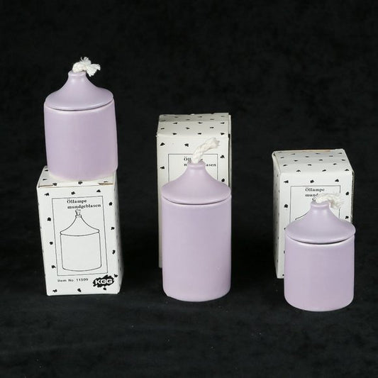 NIB Vintage German Oil Diffusers Set of 3 Purple Ceramic