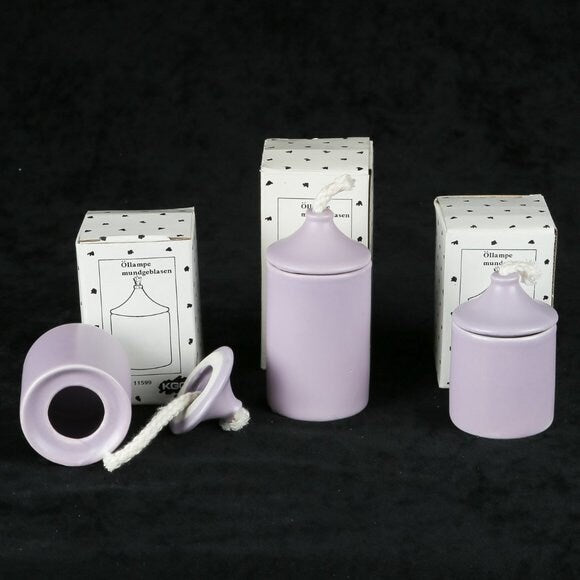 NIB Vintage German Oil Diffusers Set of 3 Purple Ceramic