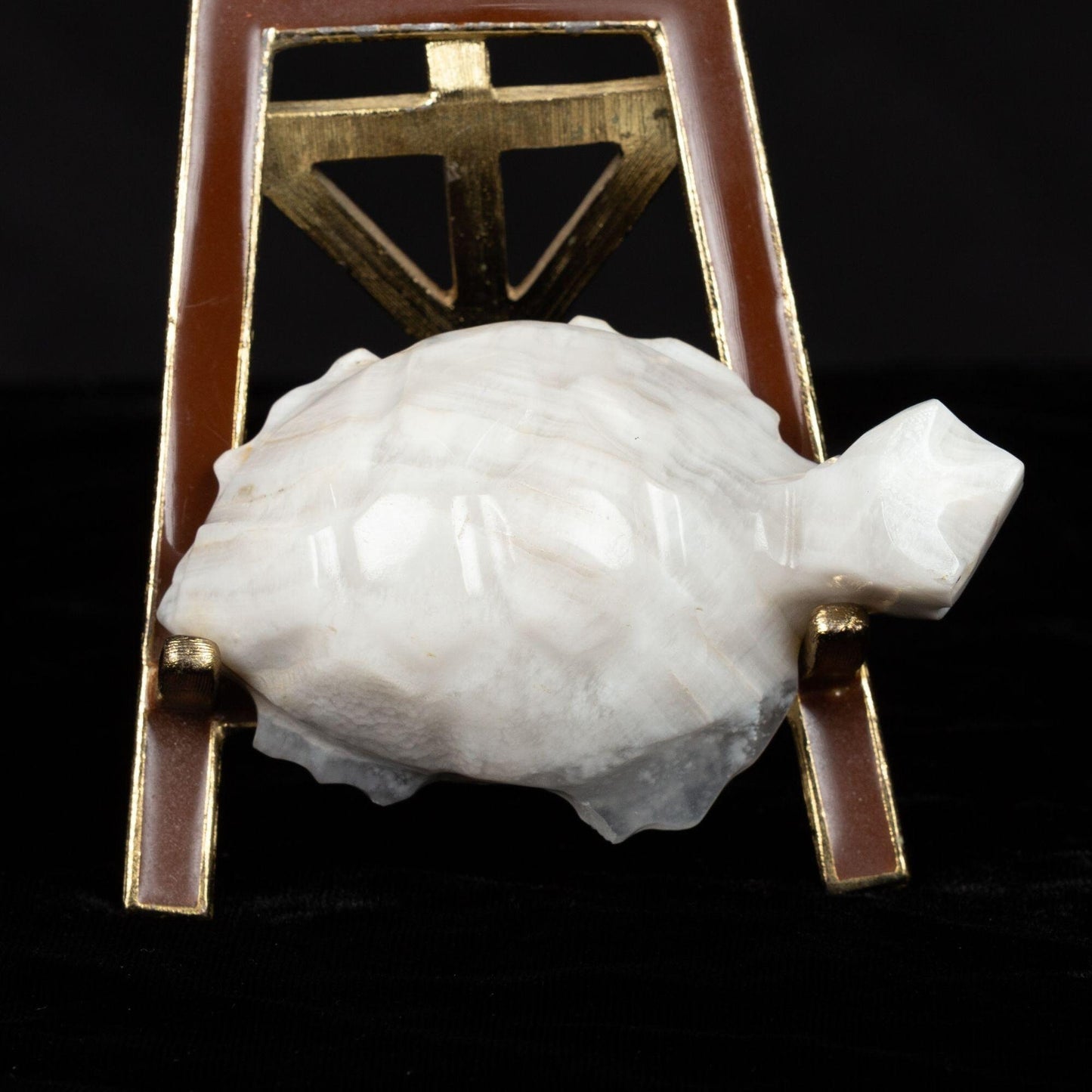 Vintage Mexican Carved Turtle Alabaster Figurine