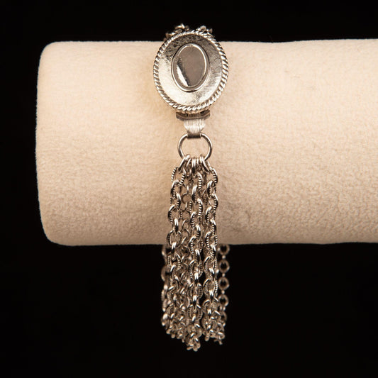 Vintage Avon 4 Strand Silver Toned Bracelet Box Clasp