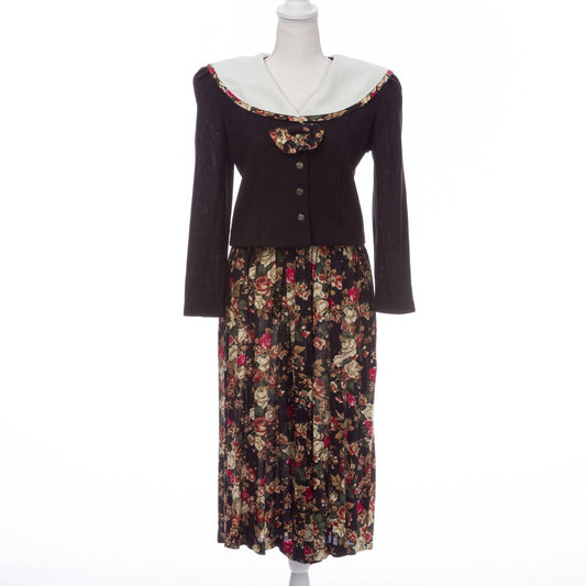 Vintage Crop Sweater and Floral Culotte Sailor Collar with Bow Size 9/10P