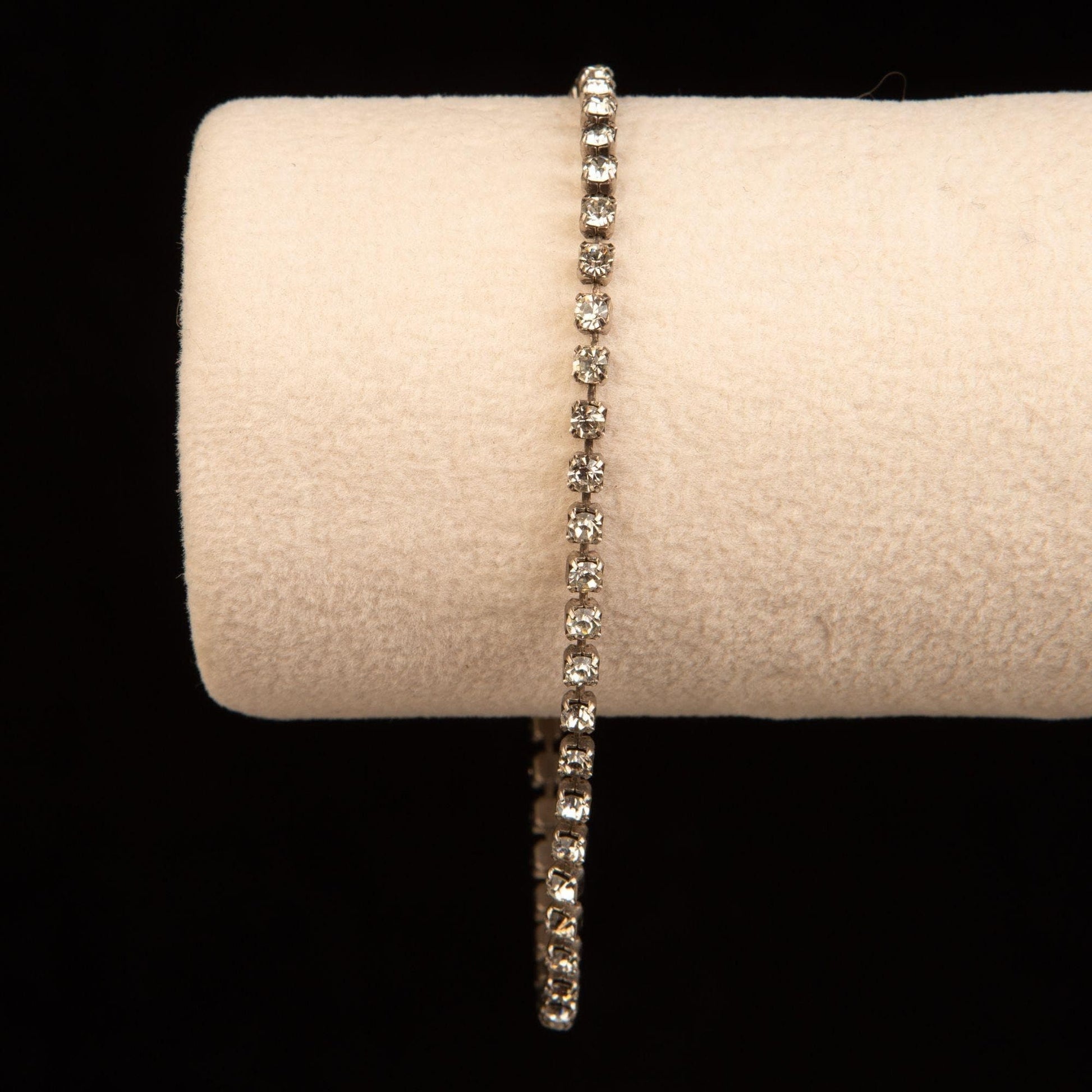 Vintage Tiny Rhinestone Prong Set Bracelet