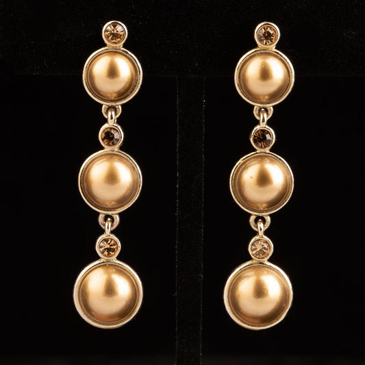 Gold and Silver Toned Dangle Post Earrings