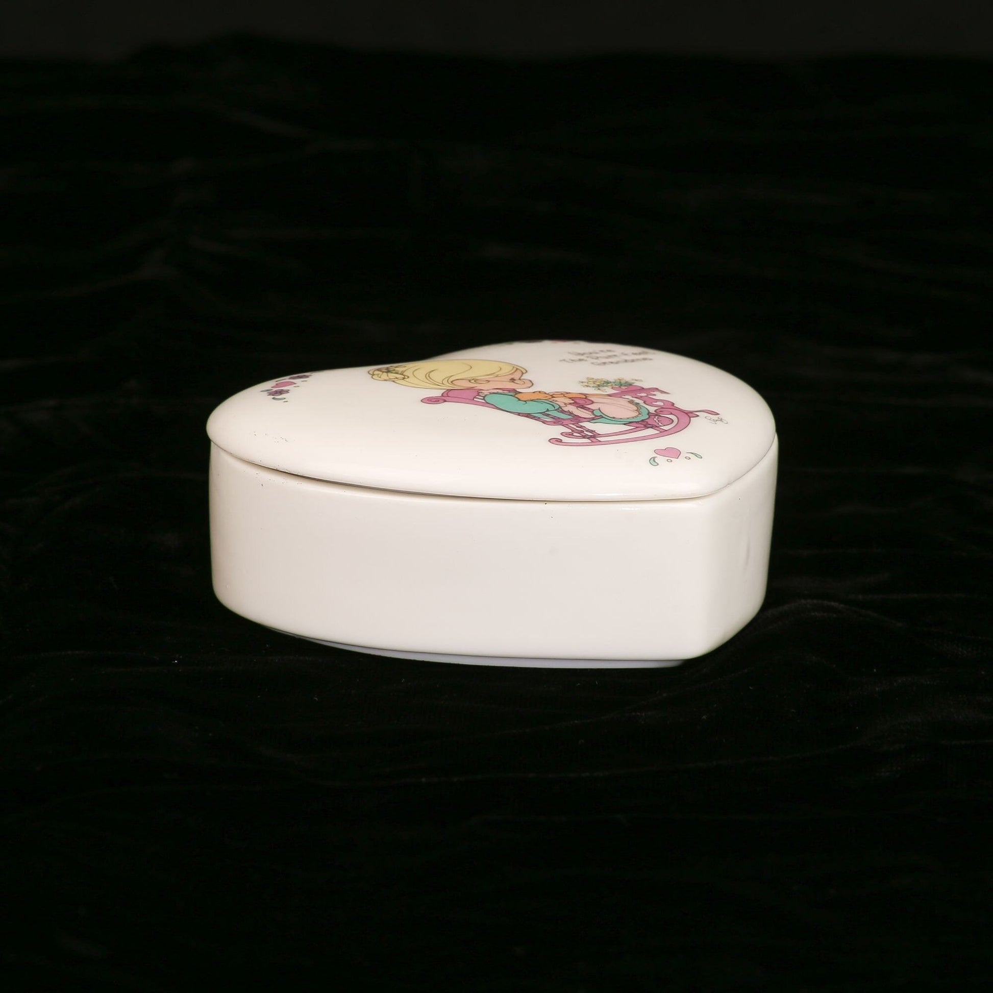 Vintage 1994 Precious Moments Enesco Heart Box Purr-fect Grandma
