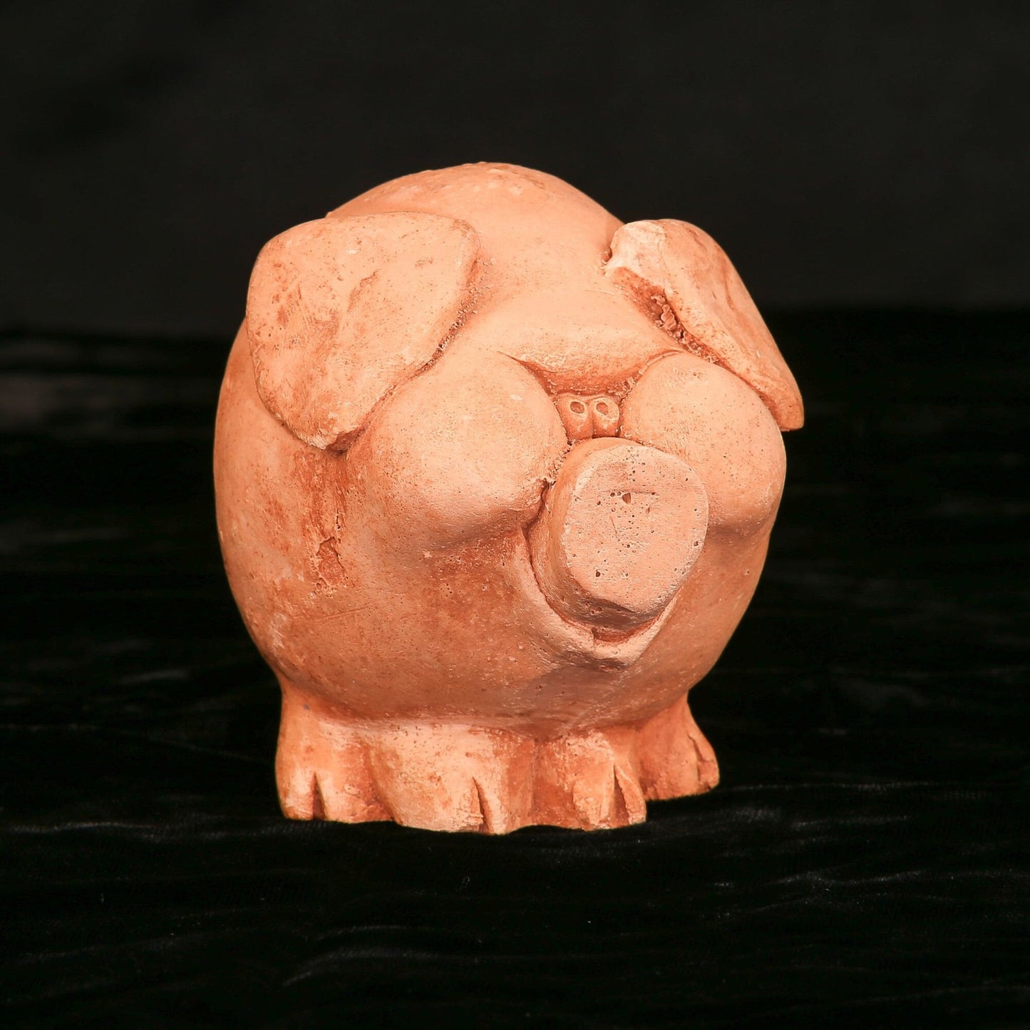 Vintage 1973 Handmade Fat Pig Silly Ceramic Figurine Art
