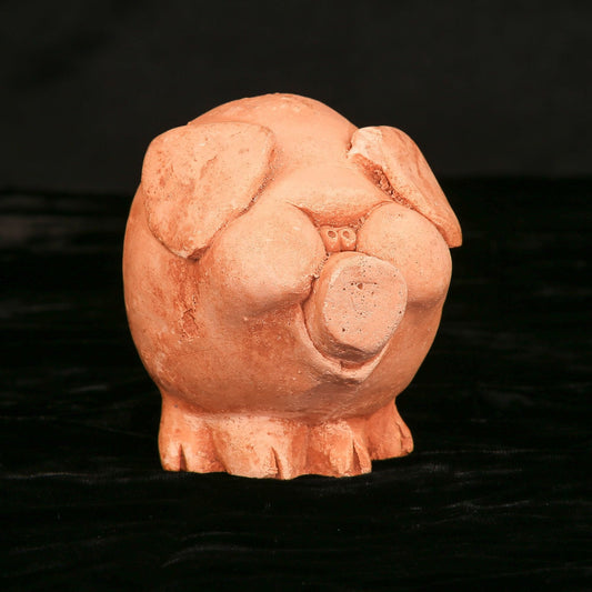Vintage 1973 Handmade Fat Pig Silly Ceramic Figurine Art