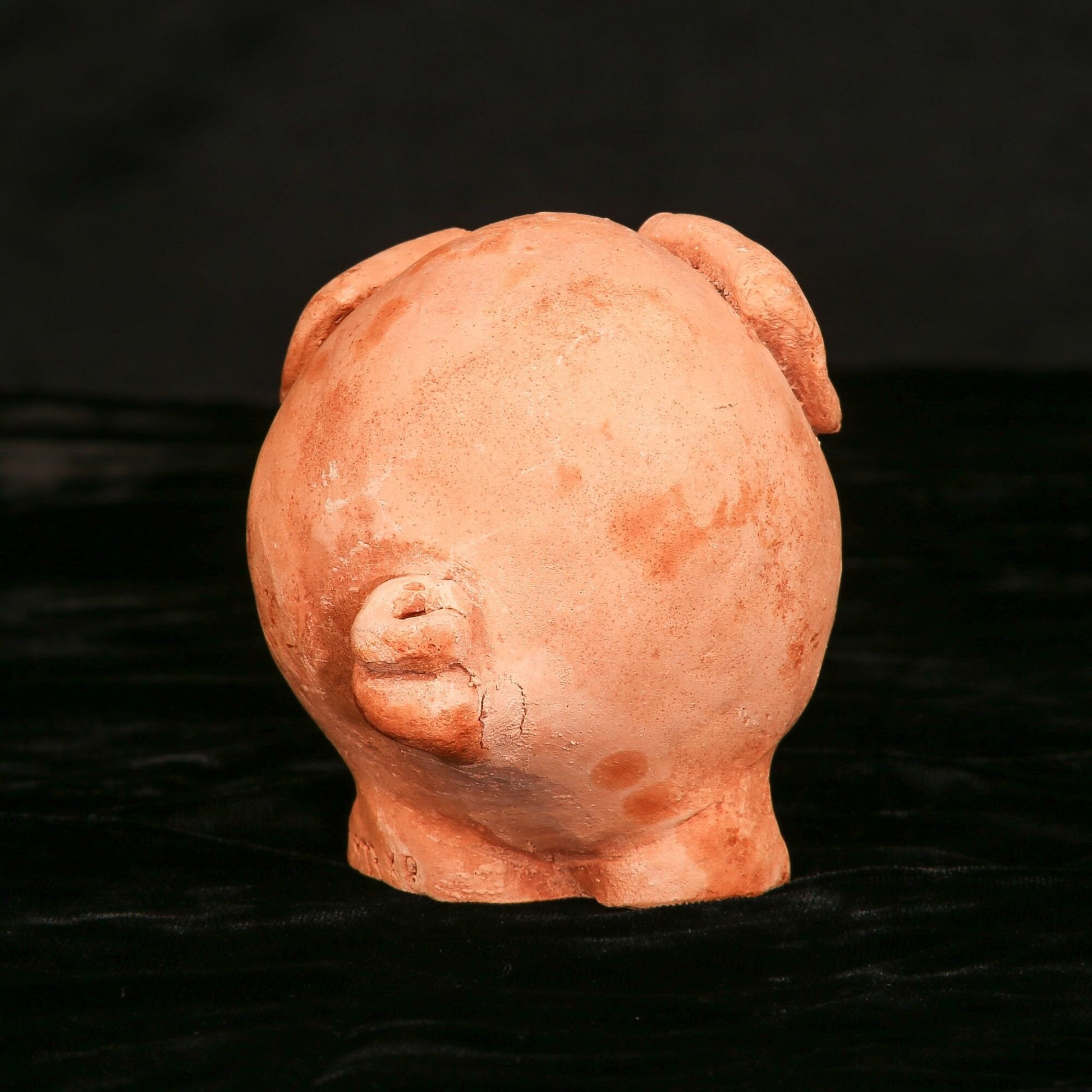 Vintage 1973 Handmade Fat Pig Silly Ceramic Figurine Art