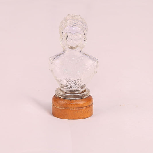 Vintage 1940s Mary Lowell Lotion Queen Victoria Bust Figural Glass Bottle