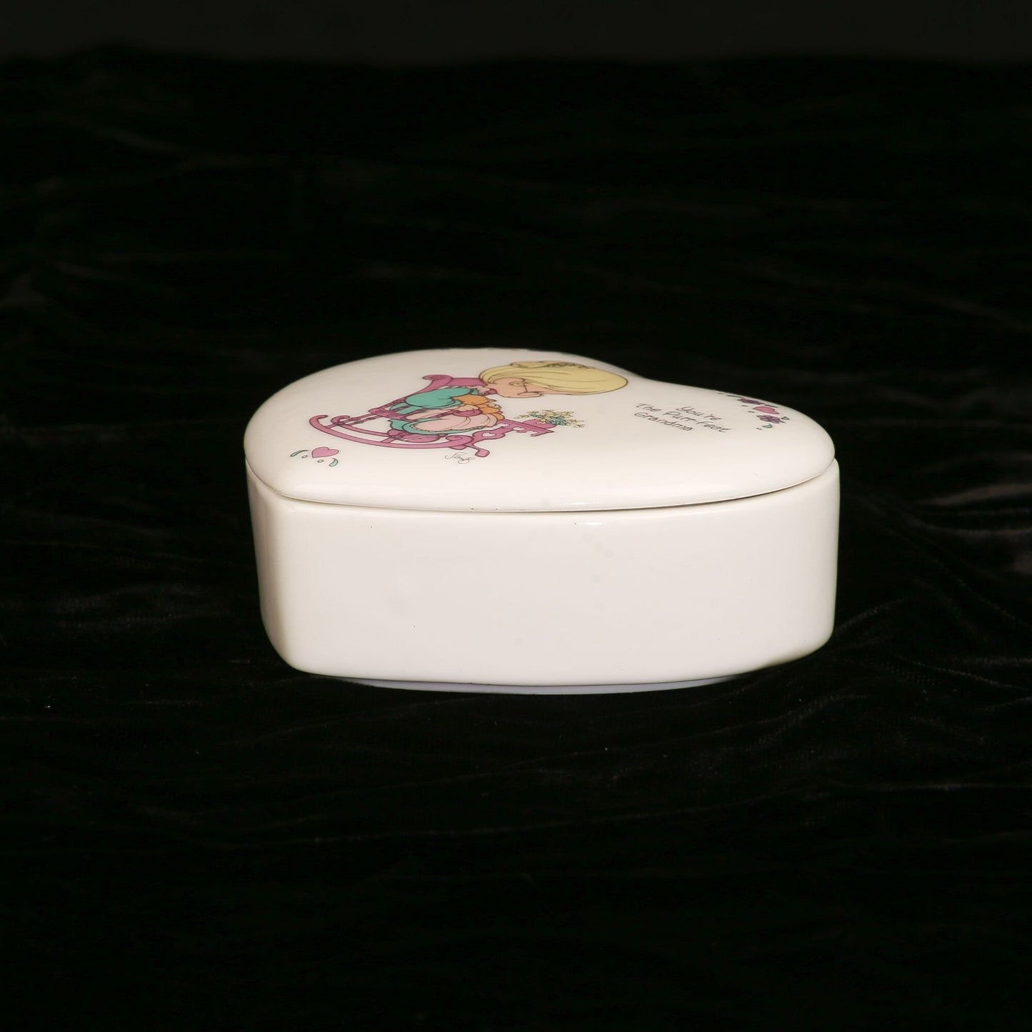 Vintage 1994 Precious Moments Enesco Heart Box Purr-fect Grandma