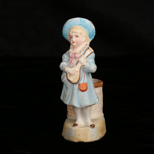 Antique Victorian 1800s Bisque Porcelain Toothpick/Match Holder