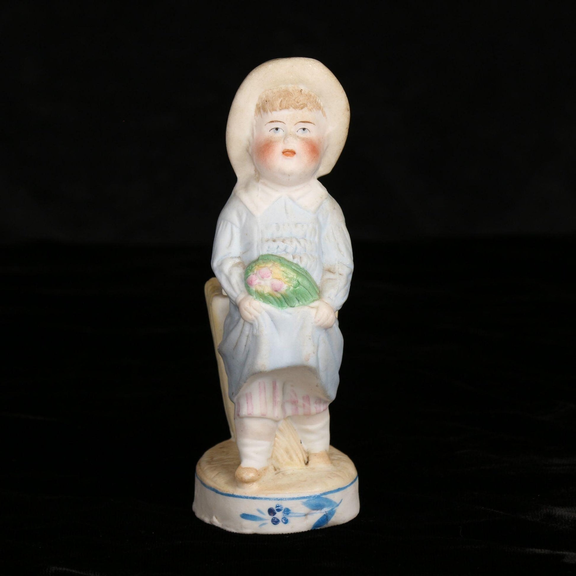 Antique Victorian 1800s Bisque Porcelain Toothpick/Match Holder