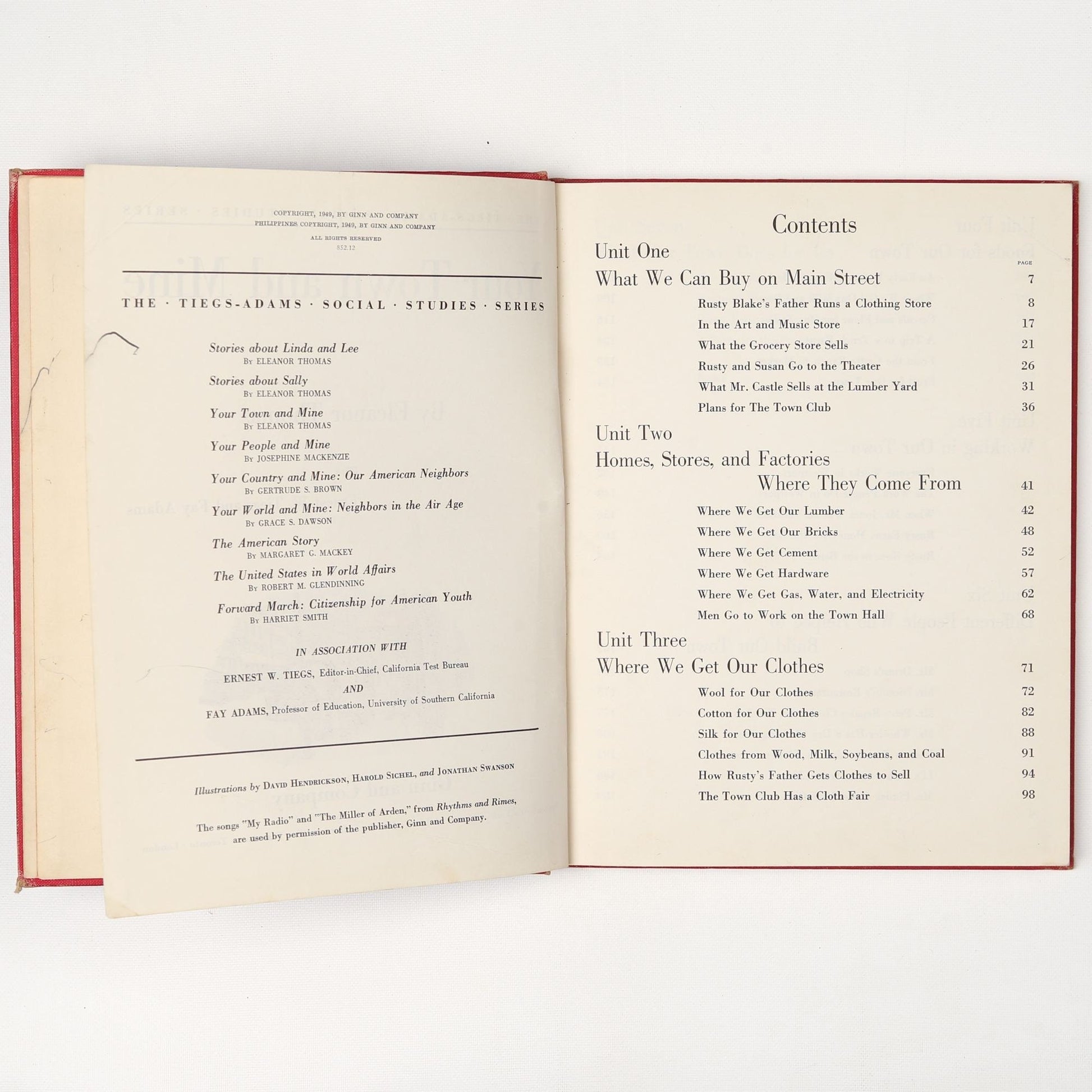 Vintage 1949 Book Your Town and Mine by Eleanor Thomas Grammar School Book