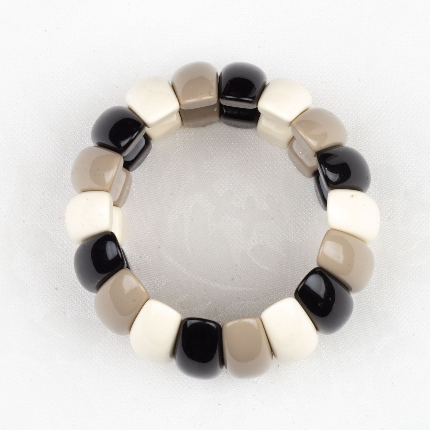 Vintage Neutral Tone Chunky Stretch Bracelet