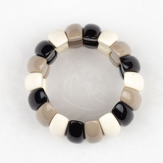 Vintage Neutral Tone Chunky Stretch Bracelet