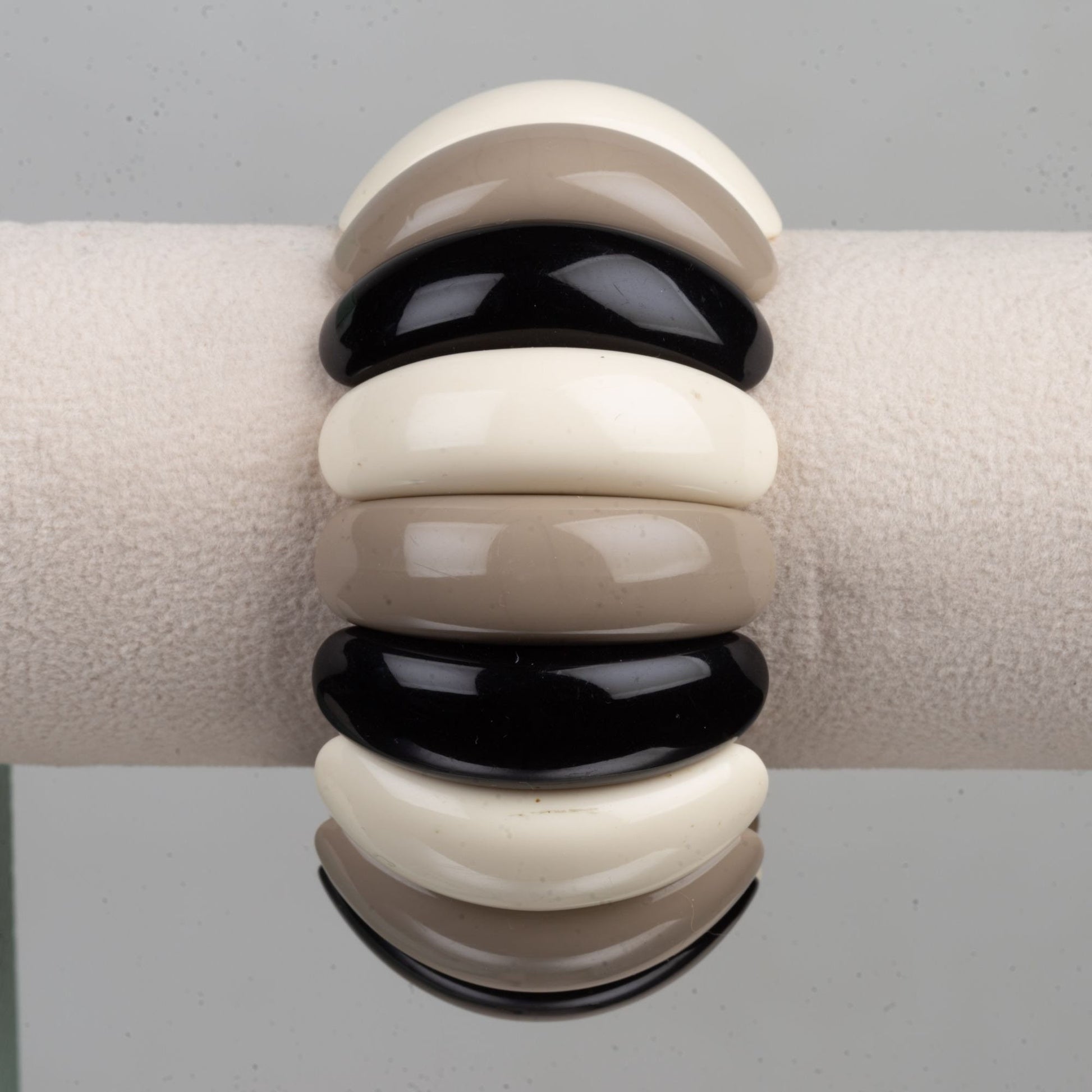 Vintage Neutral Tone Chunky Stretch Bracelet