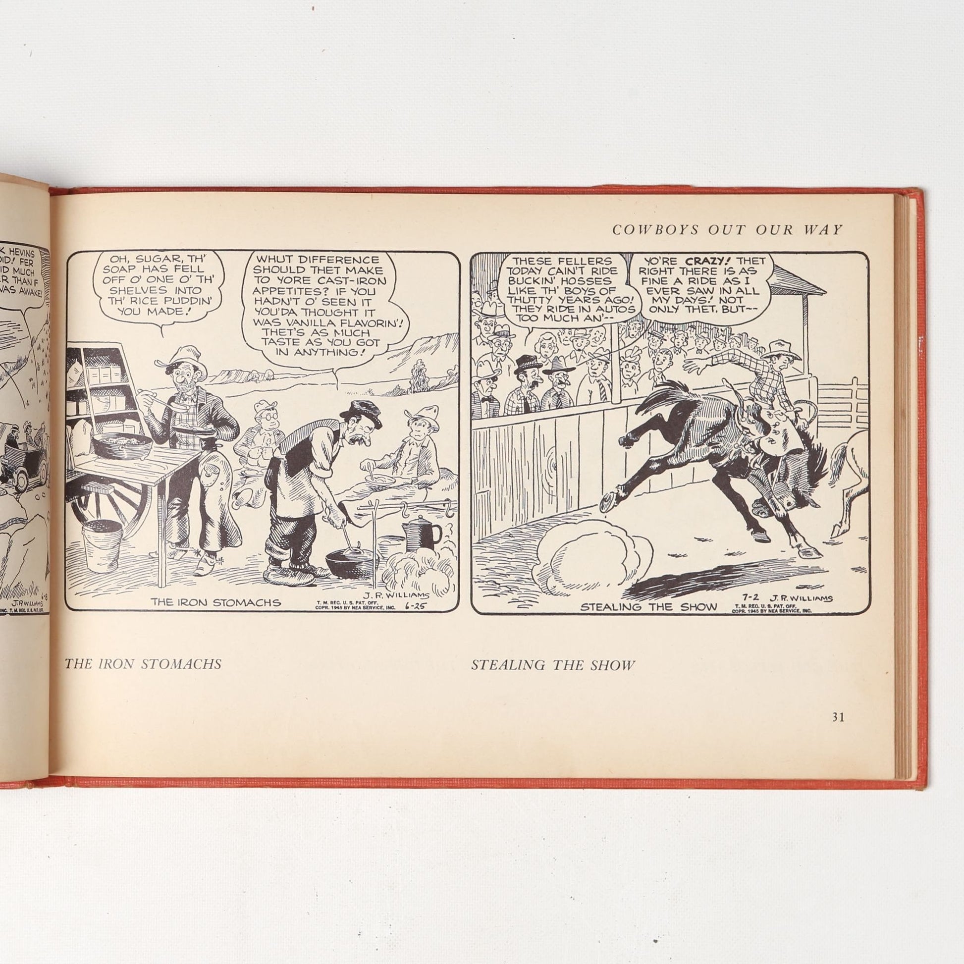 Vintage 1951 Book Cowboys Out Our Way by J.R. Williams