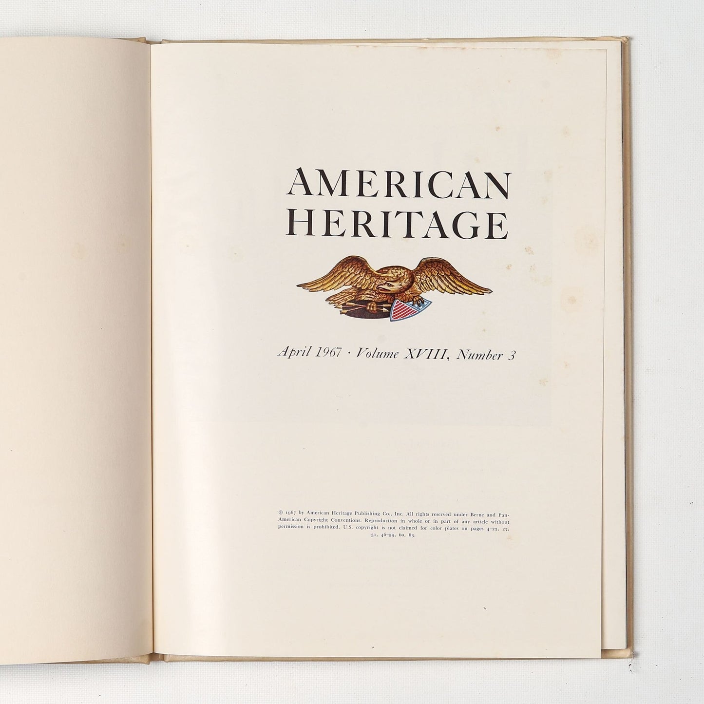 Vintage 1967 Book American Heritage, Volume XVIII, Number 3