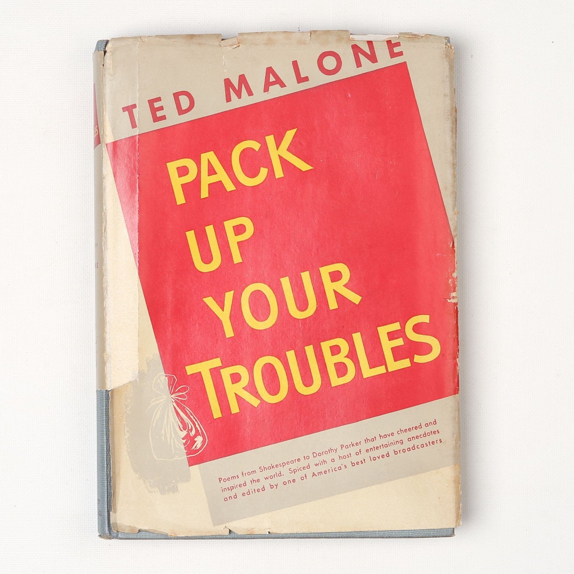Vintage 1946 Book Pack Up Your Troubles Collection of Verse edited by Ted Malone
