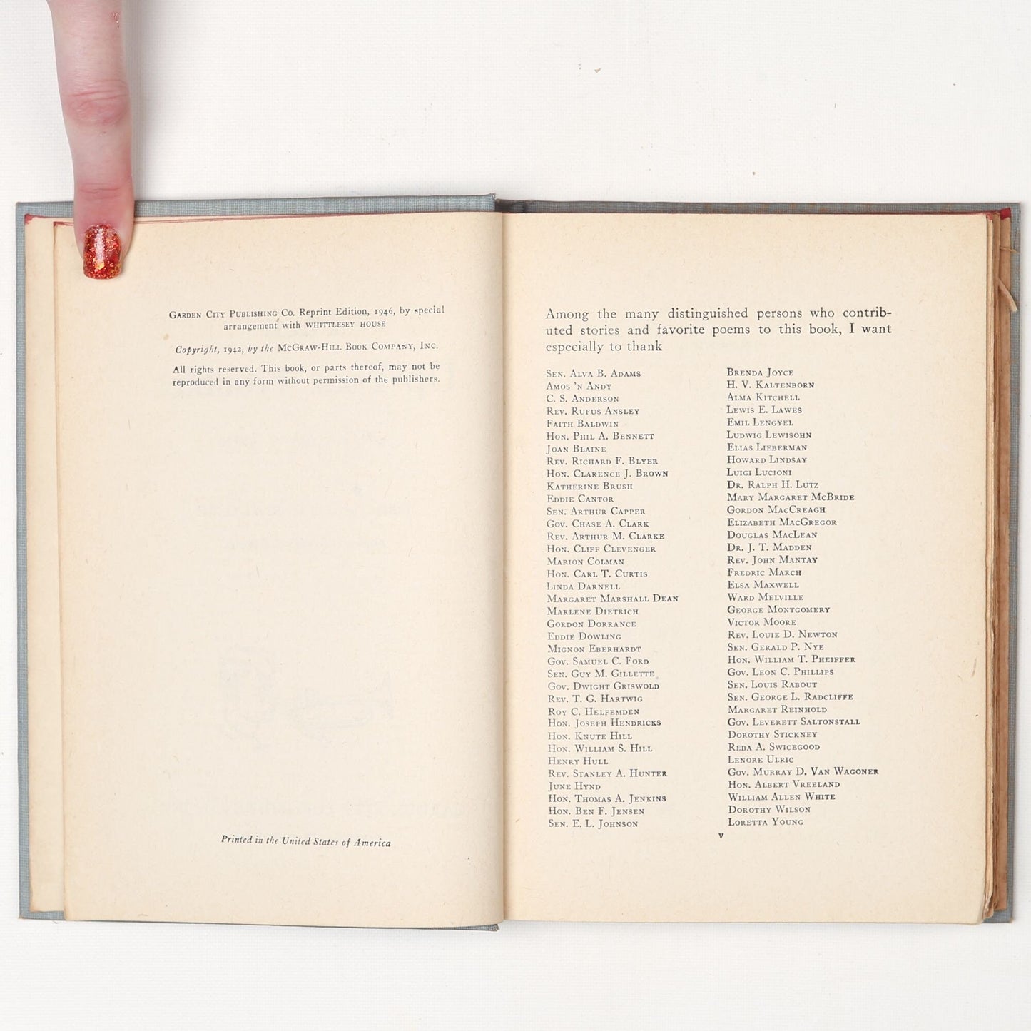 Vintage 1946 Book Pack Up Your Troubles Collection of Verse edited by Ted Malone