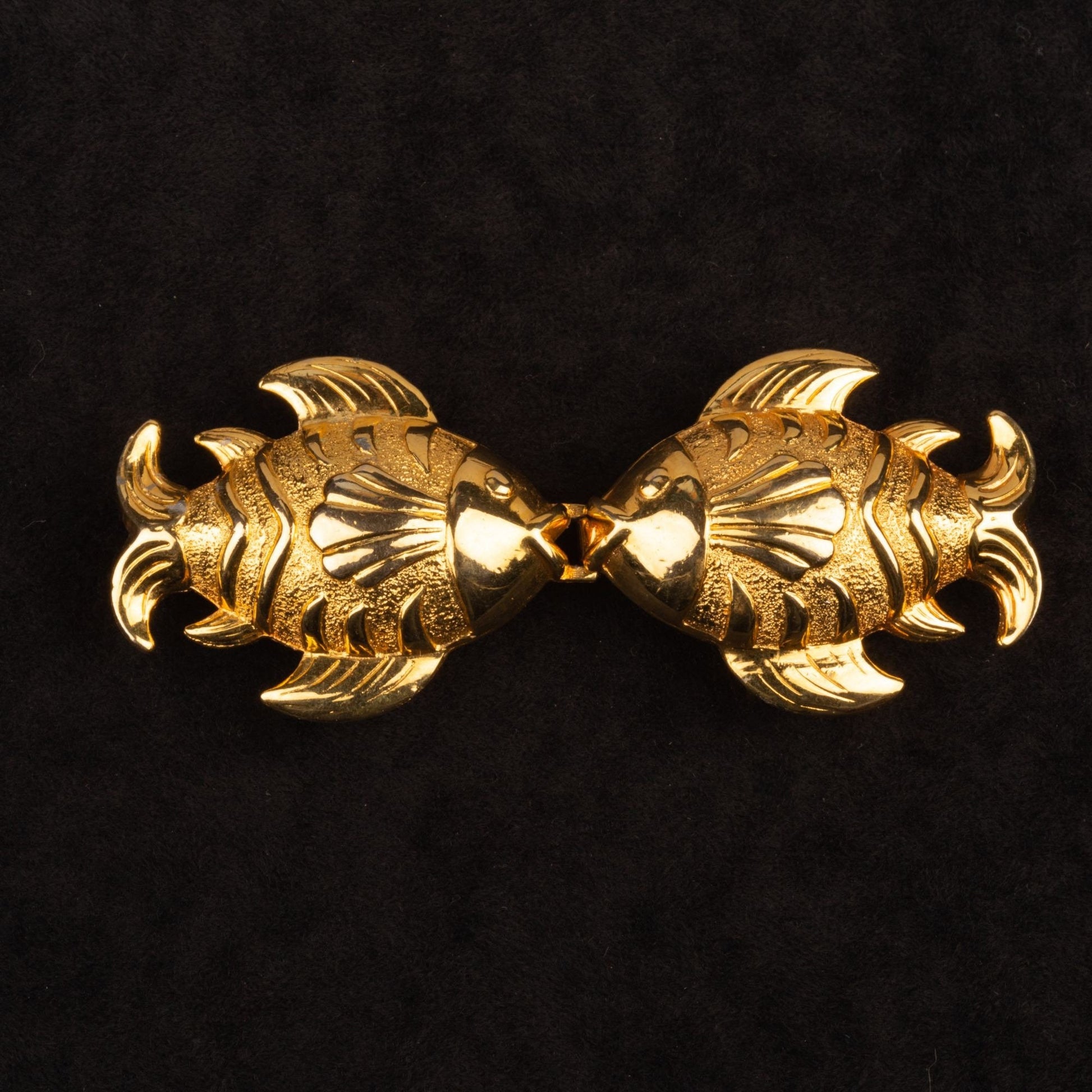 Vintage RARE Dotty Smith Fish Belt Buckle Gold Toned