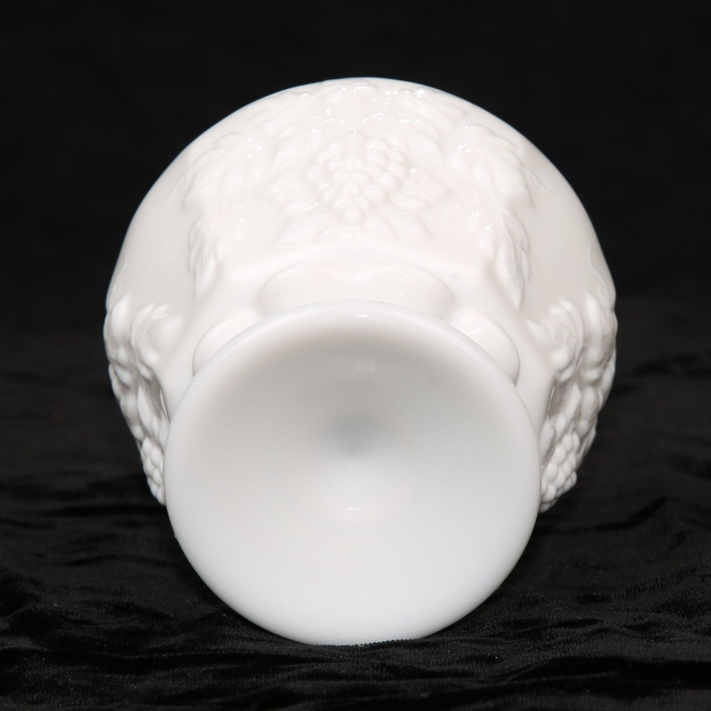 Vintage Westmorland Glass Milk Glass Footed Bowl Grape Pattern