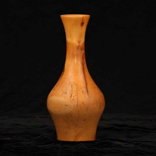 Vintage Wooden Hand Carved Vase Signed by Artist William Meschke of Minnesota