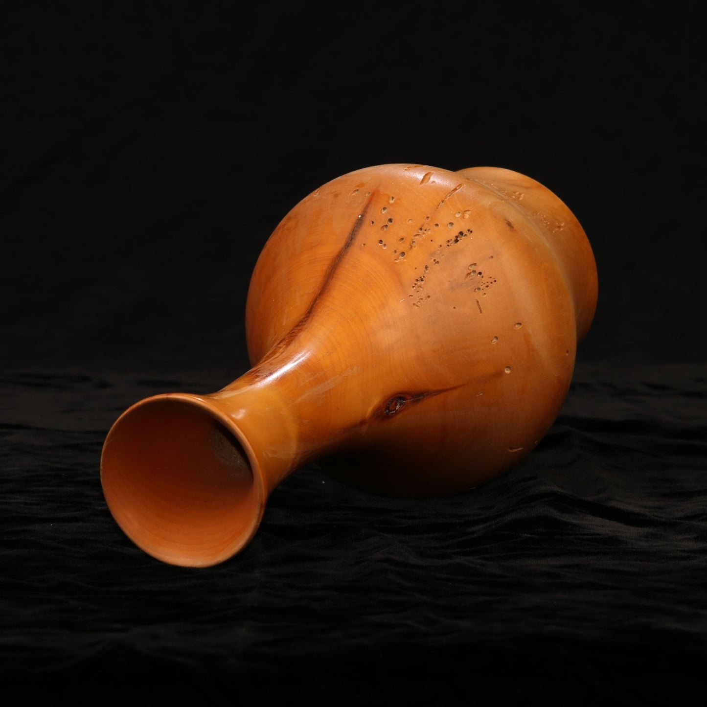 Vintage Wooden Hand Carved Vase Signed by Artist William Meschke of Minnesota