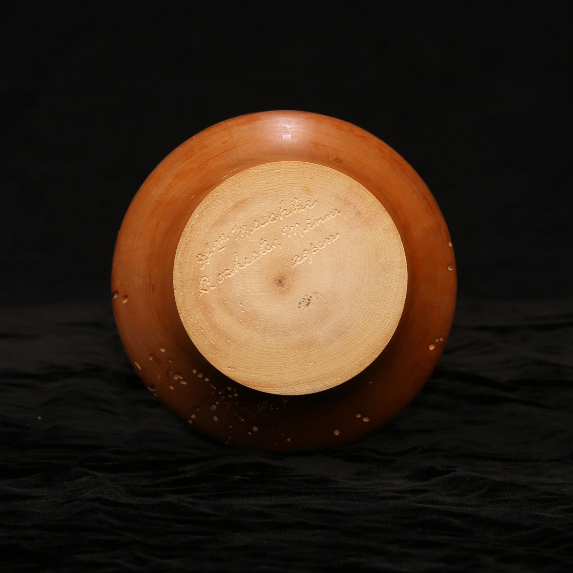 Vintage Wooden Hand Carved Vase Signed by Artist William Meschke of Minnesota