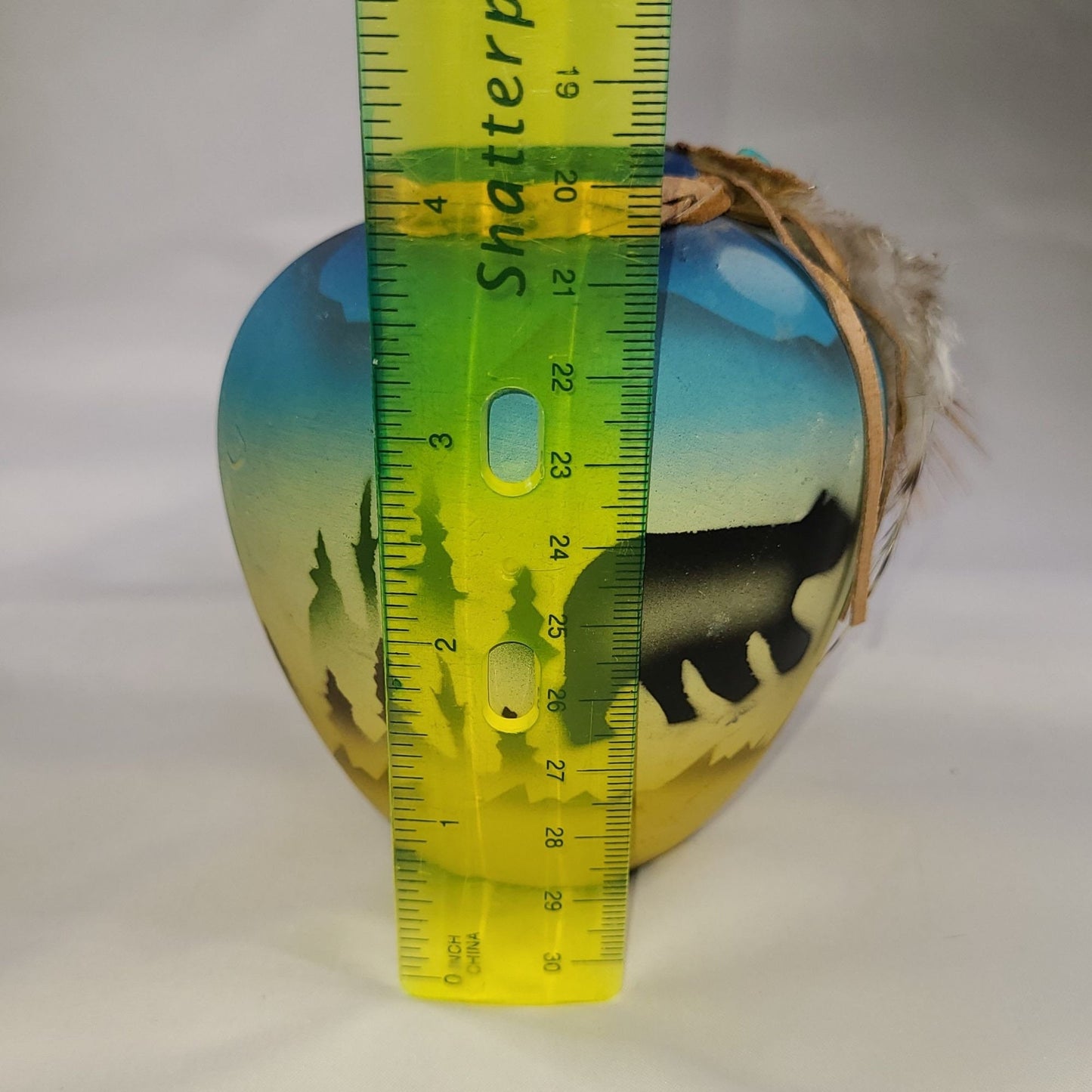 Air Brushed Southwestern Pottery Bear Small Vase