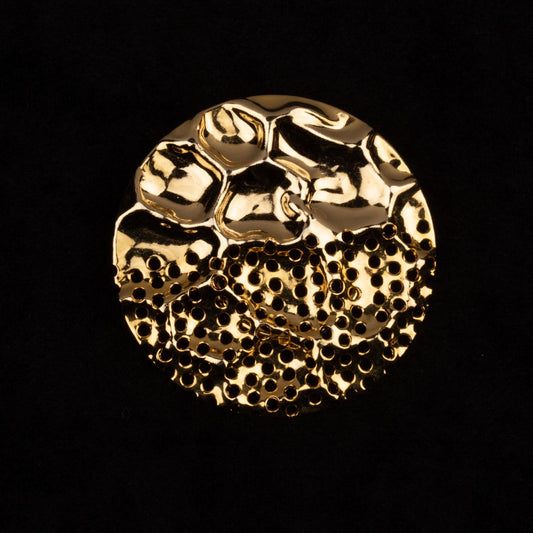 Vintage MCM Circular Dress Clip Gold Toned Brooch